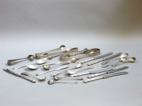 Lot 121 - Five pairs of Georgian and later silver sugar tongs