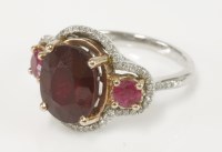 Lot 9 - A ruby and diamond ring