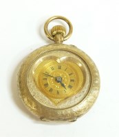 Lot 82 - A 9ct gold fob watch