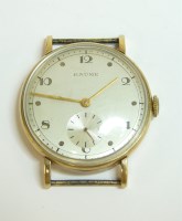 Lot 86 - A gentleman's 9ct gold Baume mechanical strap watch