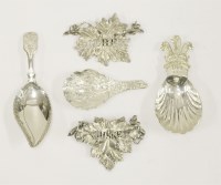 Lot 238 - Three George III/modern silver caddy spoons