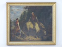 Lot 514 - 19th Century School 
A YOUNG MAN ON A WHITE HORSE
A YOUNG WOMAN WITH A DOG
Oil on canvas
63cm x 76cm