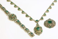 Lot 298 - An Austro-Hungarian gemstone and seed pearl matched suite