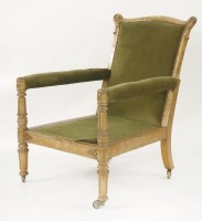 Lot 1485 - An early Victorian maple library armchair
