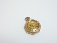 Lot 108 - A gold fob watch