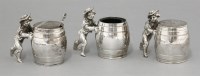 Lot 85 - A set of novelty silver condiments