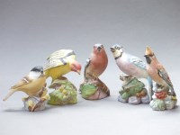 Lot 95 - Five Royal Worcester bone china birds