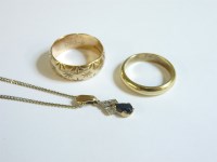 Lot 30 - A gold sapphire and diamond pendant