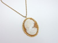 Lot 21 - A carved shell cameo brooch/pendant