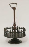 Lot 216 - A walnut and ebony cruet stand