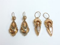 Lot 112 - Two pairs of gold earrings