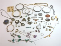 Lot 67 - Assorted silver and costume jewellery