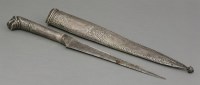 Lot 170 - An Indian silver dagger and scabbard