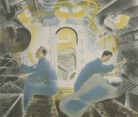 Lot 323 - Eric Ravilious (1903-1942) 'WORKING CONTROLS WHILE SUBMERGED' from the 'Submarine Series' ...
