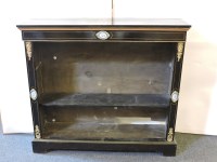 Lot 701 - A 19th century ebonised and ormolu mounted open bookcase