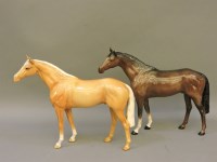 Lot 218 - Two large Beswick racehorses