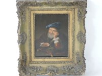 Lot 505 - Manner of Salomon Koninck
PORTRAIT OF A MERCHANT
Oil on panel
30 x 24cm