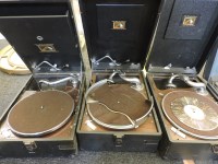 Lot 363 - Six table top gramophones