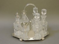 Lot 174 - A silver plated condiment set