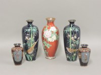 Lot 263 - A pair of cloisonné vases with pheasants