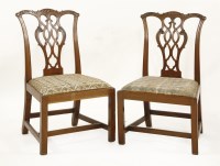 Lot 652 - A pair of Chippendale period mahogany single chairs