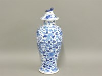 Lot 241 - A 20th century Chinese blue and white vase and cover