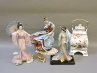 Lot 304 - Three Franklin Mint porcelain Japanese figures