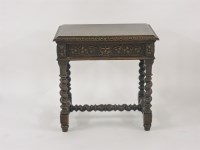 Lot 621 - A late Victorian carved oak side table