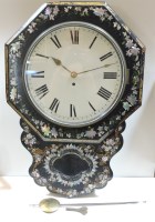 Lot 443 - A Victorian papier mâché wall hanging clock