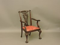 Lot 607 - A Victorian style mahogany child's elbow chair