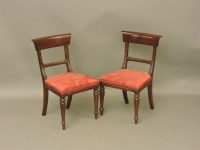 Lot 642 - A pair of Victorian style mahogany child's bar back chairs