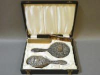 Lot 172 - A silver backed vanity set