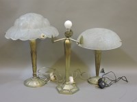 Lot 329 - Two brass Art Nouveau style table lamps