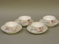 Lot 212 - Four 18th century Chinese tea bowls and saucers