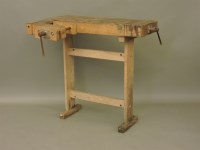 Lot 650 - A small wooden carpentry work bench