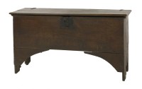 Lot 760 - A 17th century oak six-plank coffer