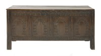 Lot 748 - A 17th century or later oak coffer