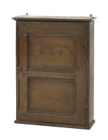 Lot 766 - An oak wall cupboard