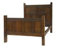 Lot 733 - A 17th century and later oak double bed