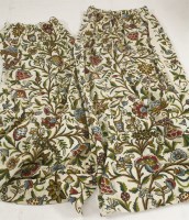 Lot 1172 - (WH) Three pairs of long crewel work curtains