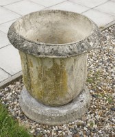 Lot 1668 - (WH) A pair of reconstituted stone planters