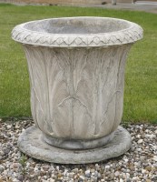 Lot 1672 - (WH) A pair of reconstituted stone planters