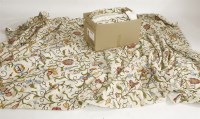 Lot 1175 - (WH) Three large crewel work curtains