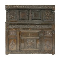 Lot 406 - An oak court cupboard