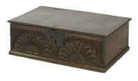 Lot 409 - A 17th century and later oak bible box