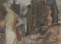 Lot 278 - Tom Coates (b.1941)  (WH)
THE ARTIST'S STUDIO
Signed with monogram l.l.