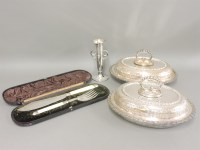 Lot 246 - A Victorian silver mounted fish set