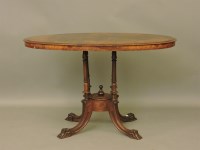 Lot 653 - A burr walnut loo table