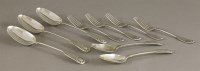 Lot 126 - A part set of George III silver old English and shell pattern cutlery