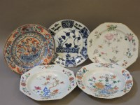 Lot 203 - Five 18th century Chinese plates